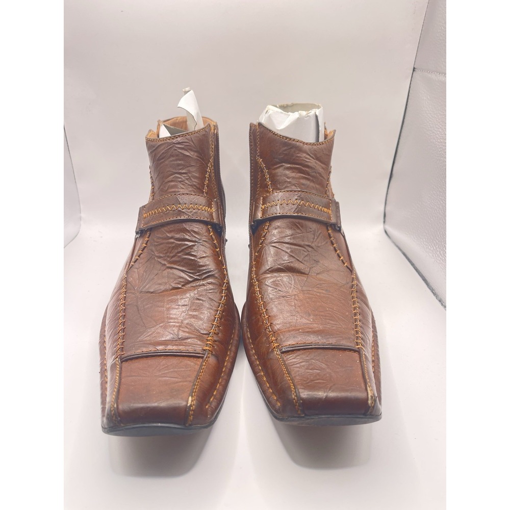 Alberto Fellini Cowboy Boots Flame‎ Brown Ankle Harness Mens Size 10.5